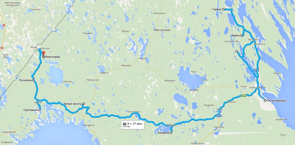 Сколько ехать до сортавалы. Петрозаводск Сортавала Рускеала маршрут. Янисъярви озеро на карте. Водопад Кивач на карте.