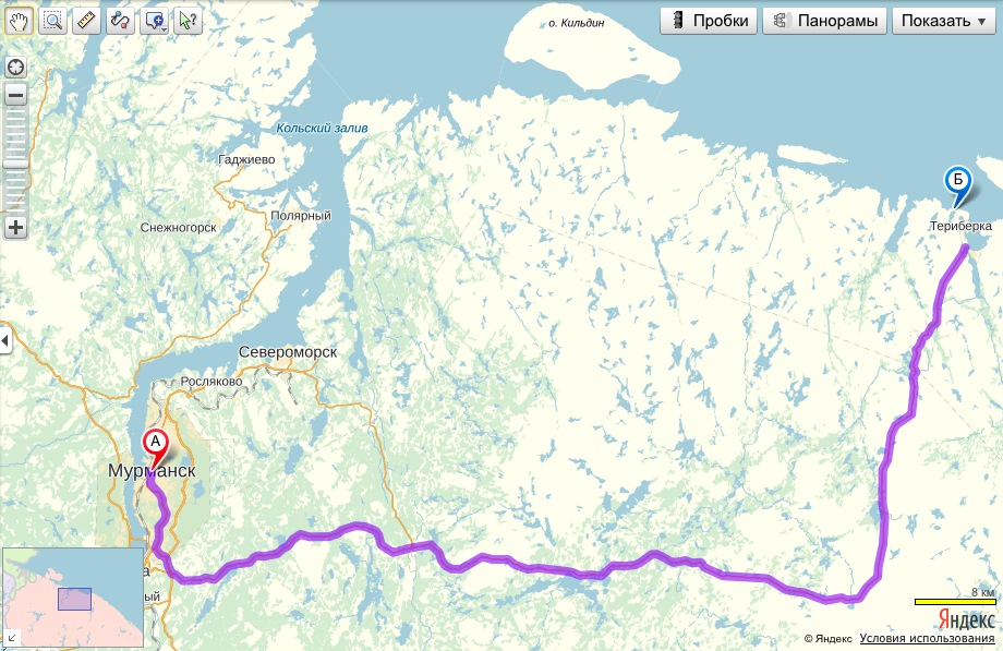 Карта териберка мурманская область