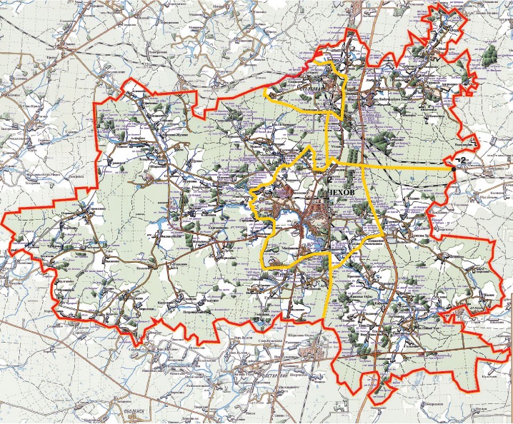 Карта чеховского округа