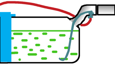 красный — топливный шланг, зелено-синий — топливная трубка-щуп — Toyota Land Cruiser Prado 150-series