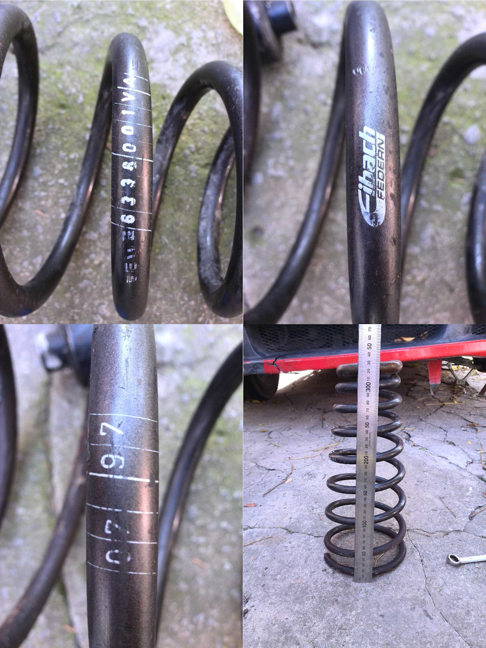 Замена передних стоек с пружинами, ревизия стаканов; замена датчика ...