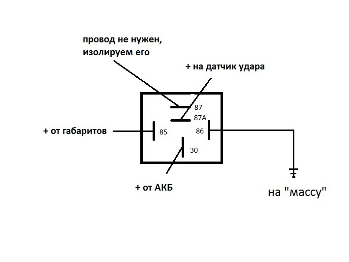 Схема датчика удара автосигнализации