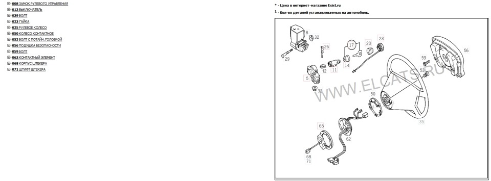 Схема руля мерседес