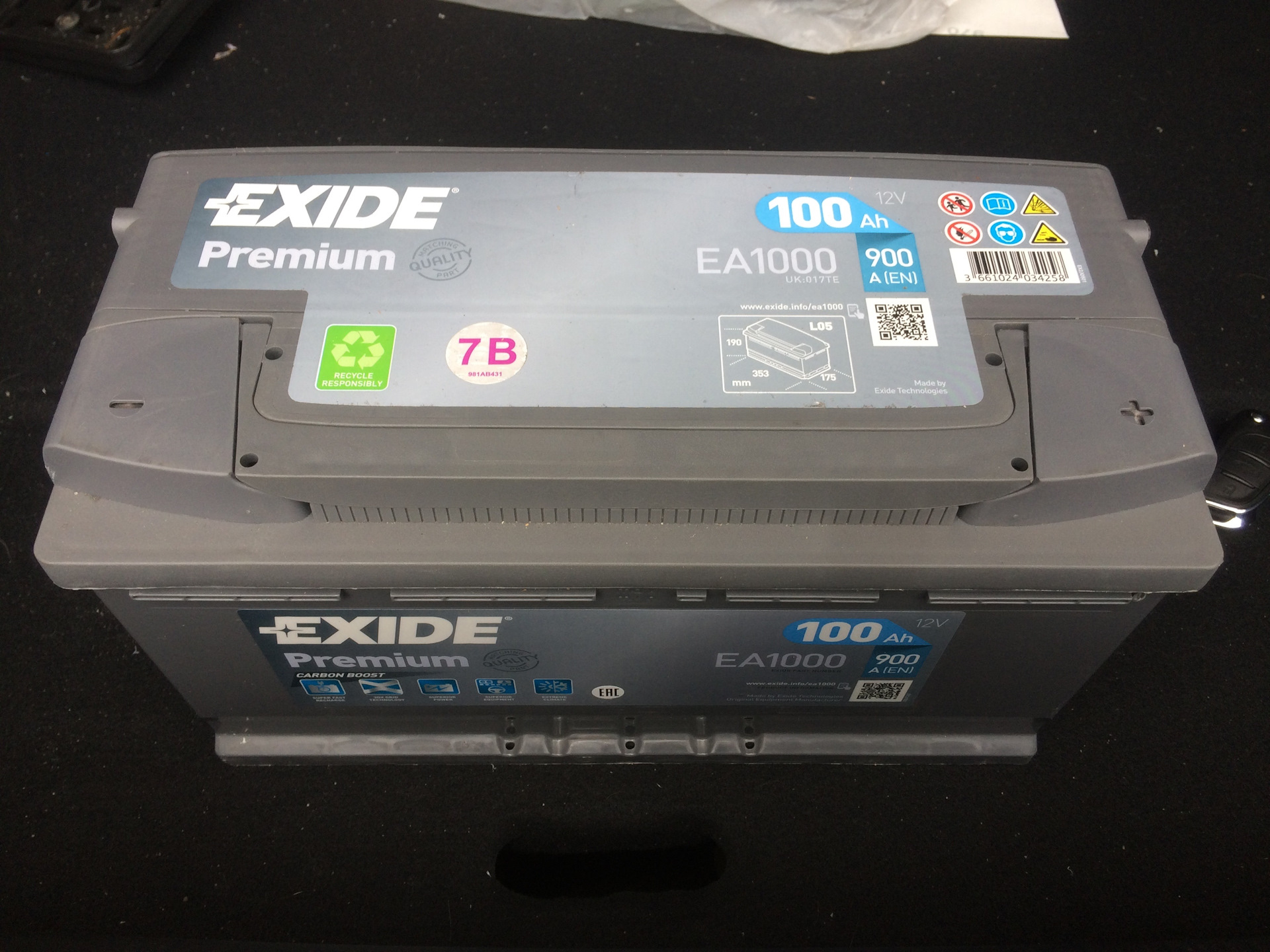 Exide аккумуляторы как снять крышку Продам новый аккумулятор Exide Premium EA1000 - Jaguar XF (1G), 3 л, 2008 года д