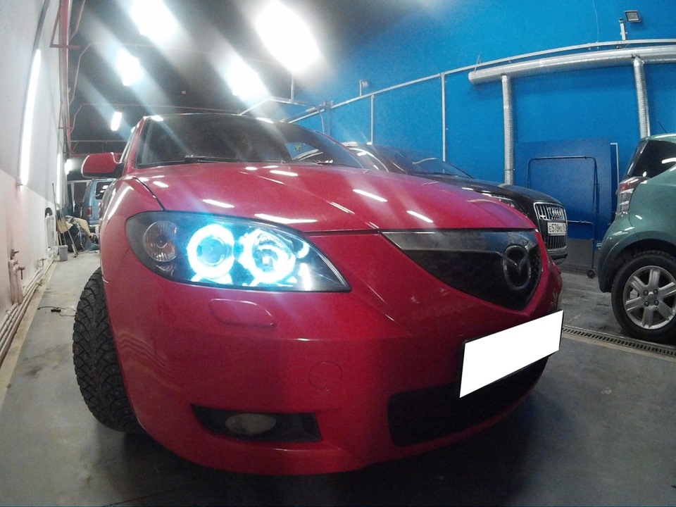 Заменили ангельские глазки в Mazda 3 — Автостудия BazaTuning на DRIVE2