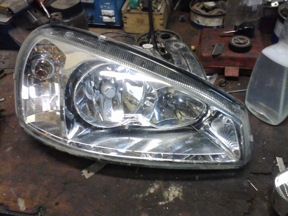 покраска фар в черный мат — Lada Калина седан, 1,6 л, 2005 года ...