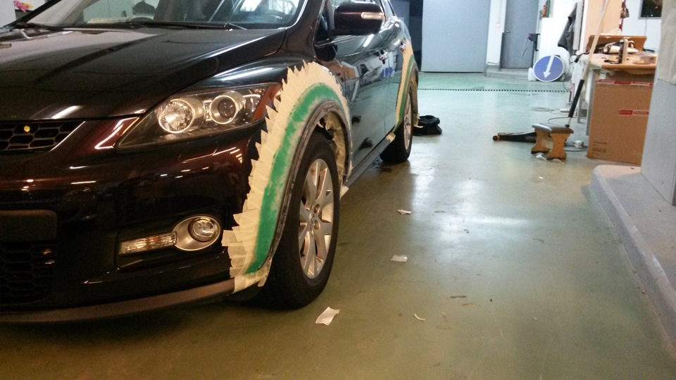 Расширение колесных арок из стекловолокна (Подготовка) — Mazda CX-7, 2 ...