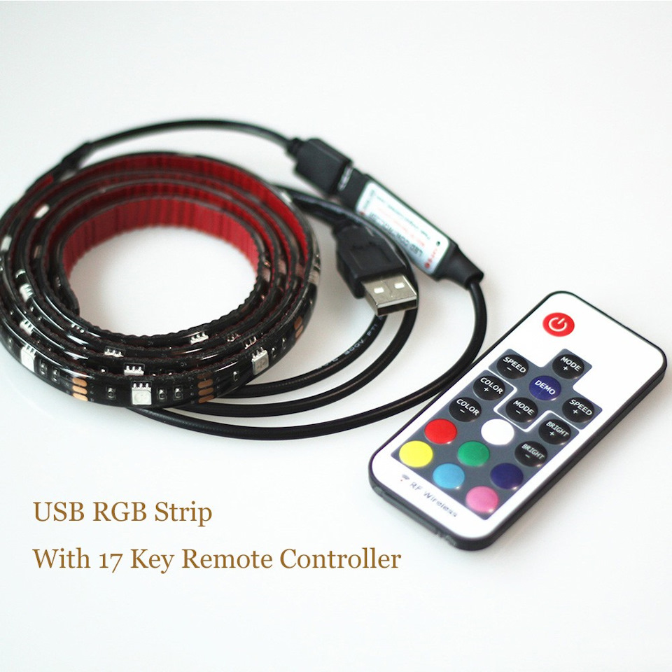 RGB светодиодная лента с питанием от USB, с пультом — DRIVE2