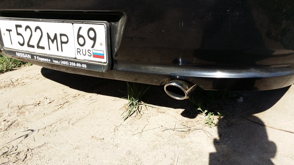 Насадка на глушитель — Nissan Almera Classic (B10), 1,6 л, 2008 года ...