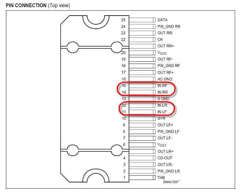 Схема включения tda7381