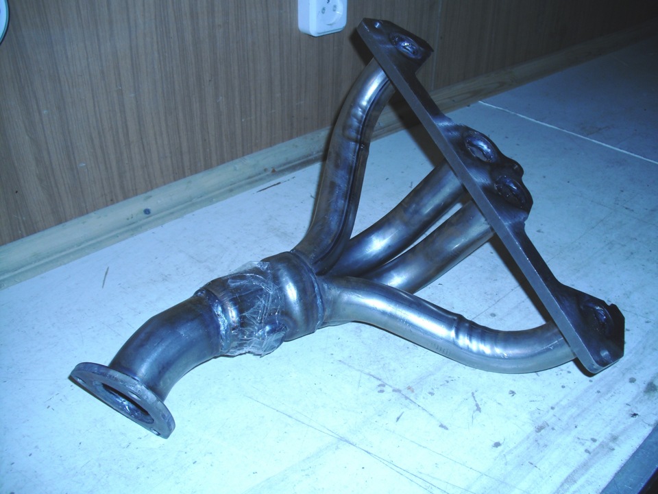 Замена катколлектора на приёмную трубу 4-1 — Lada 2115, 1,6 л, 2009 ...