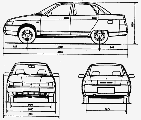 Длина ваз 2110