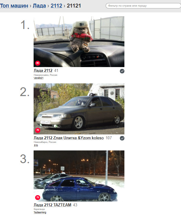 Топ 3 Ваз 21121 — Lada 21121, 1,6 л, 2005 года | просто так | DRIVE2