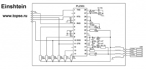 Usb ttl pl2303hx схема