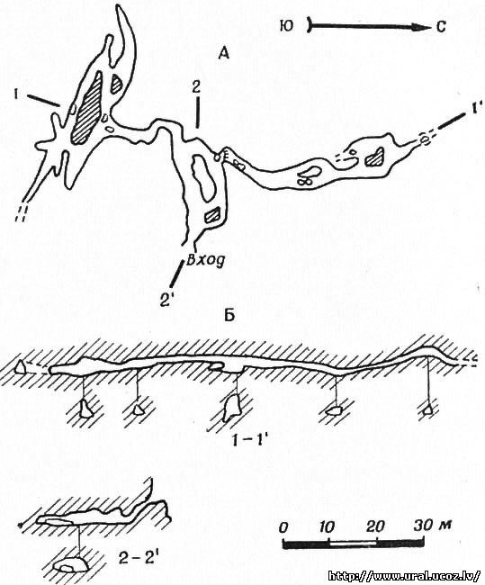 Пещера веревкина схема