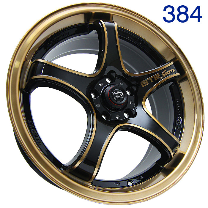 литые диски Sakura Wheels 395в цвете черный обод с бронзовой полкой ...