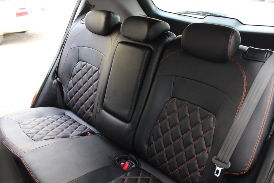 Пошив и установка каркасных чехлов из экокожи для Kia Sportage ...
