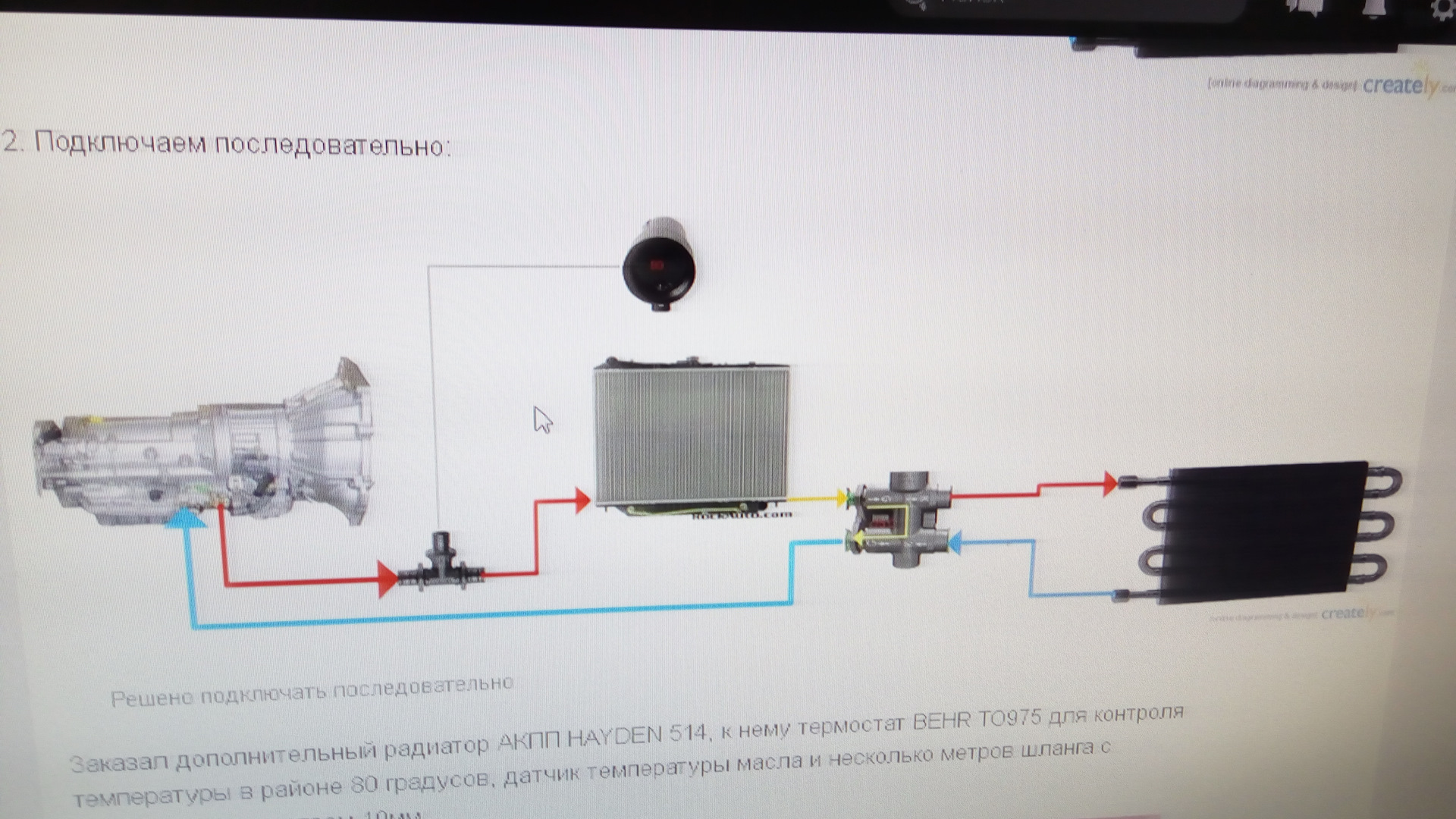 Схема подключения доп радиатора акпп