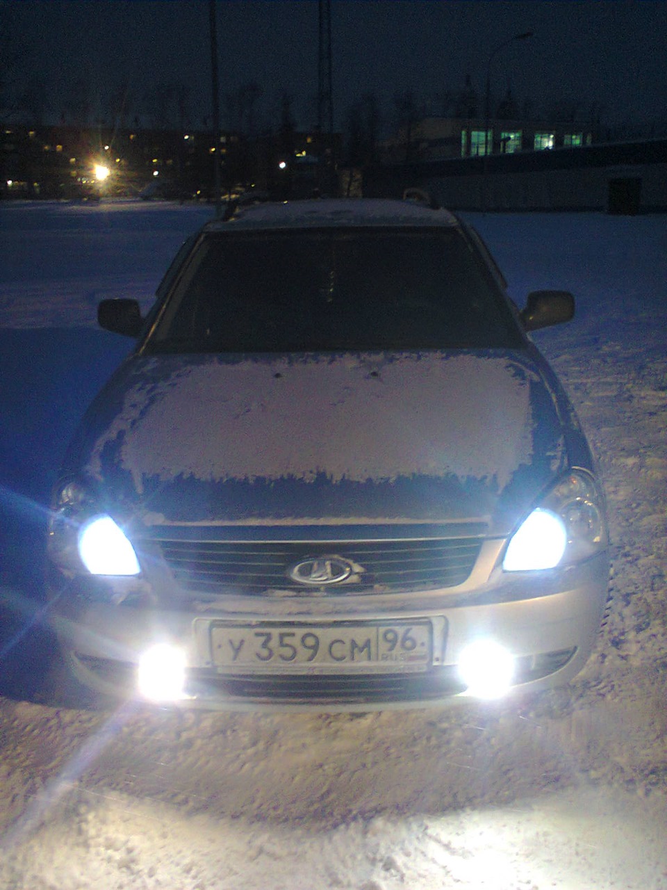 противо туманные фары установка+ксенон — Lada Приора универсал, 1,6 л ...