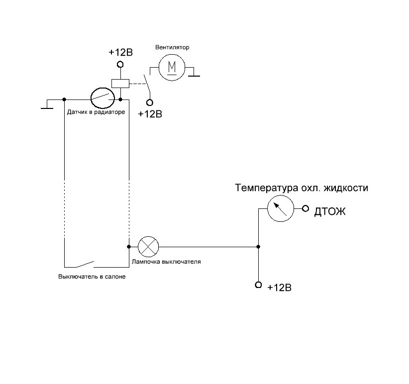 Выключатель на вентилятор схема