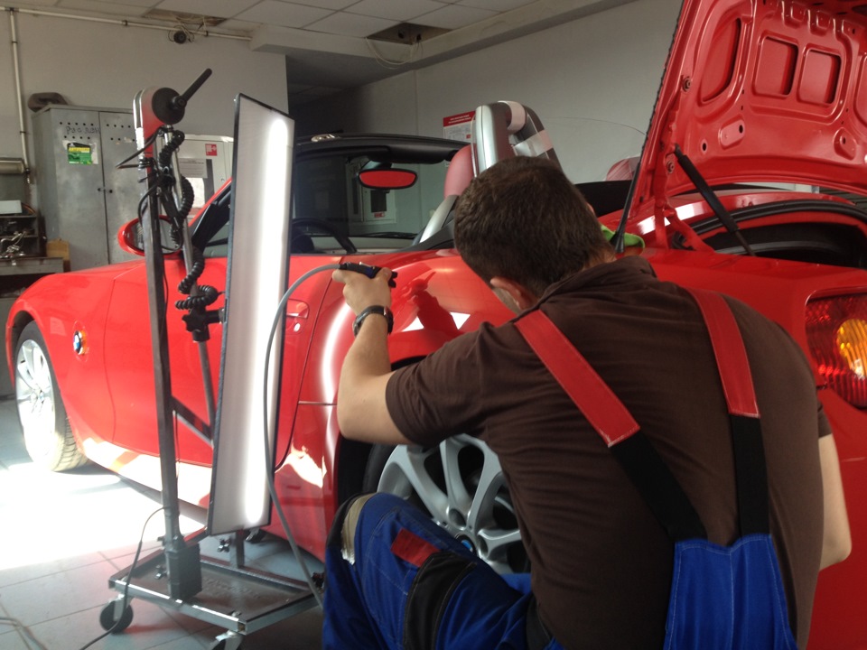 беспокрасочное удаление вмятин — BMW Z4 (E85), 2,5 л, 2004 года ...