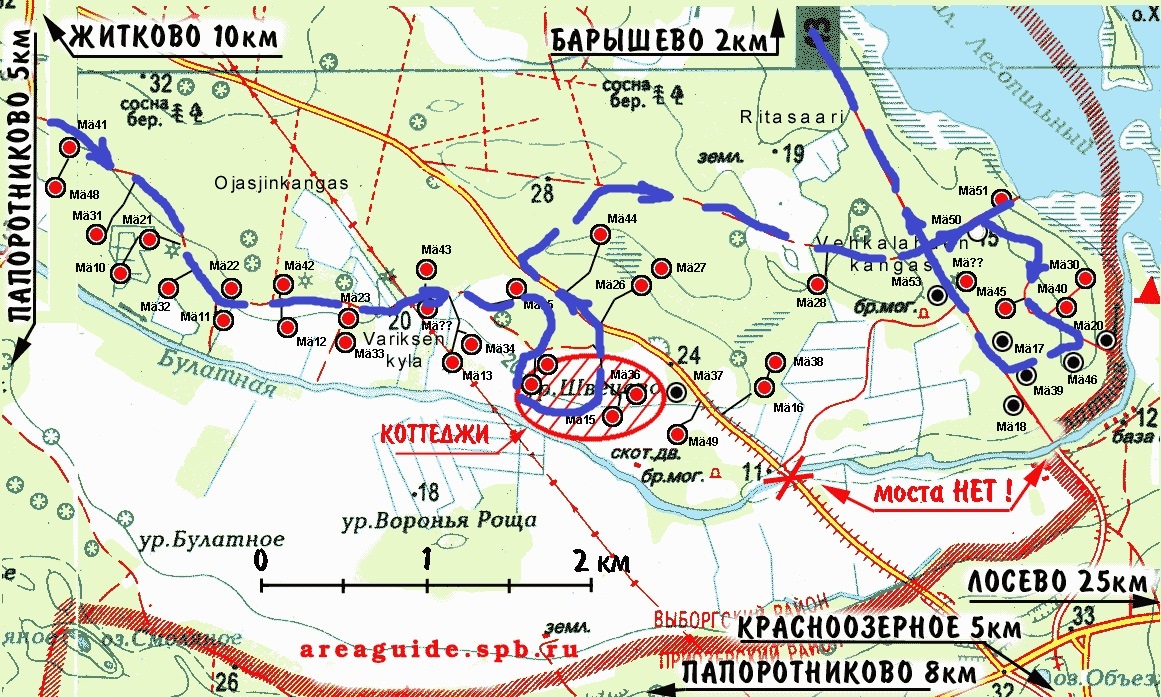 Линия маннергейма на карте