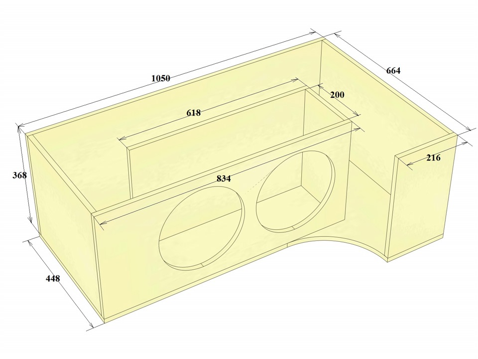 Короб для двух сабвуферов