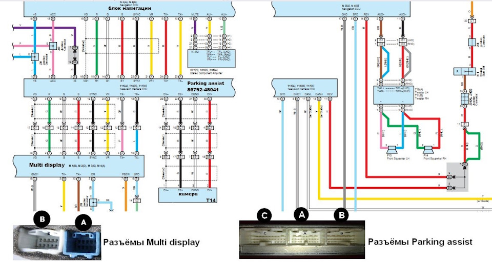 Схема подключения передних парктроников тойота камри v50