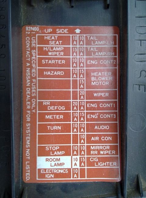 предохранители на ниссан примера р12 прикуриватель