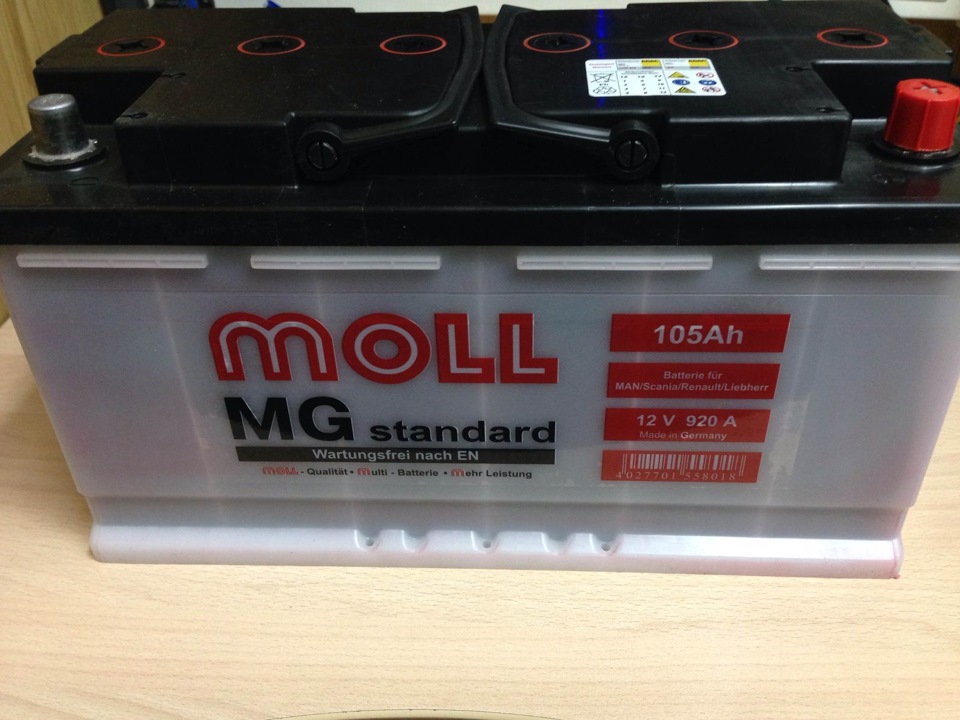 Аккумулятор форд куга 2. Moll MG Standard 105ah. Moll Standard MG 6ст-105l. АКБ Форд с Макс 2006 2.0 MG Standard Moll Germany. RR Vogue 2013 года аккумулятор.