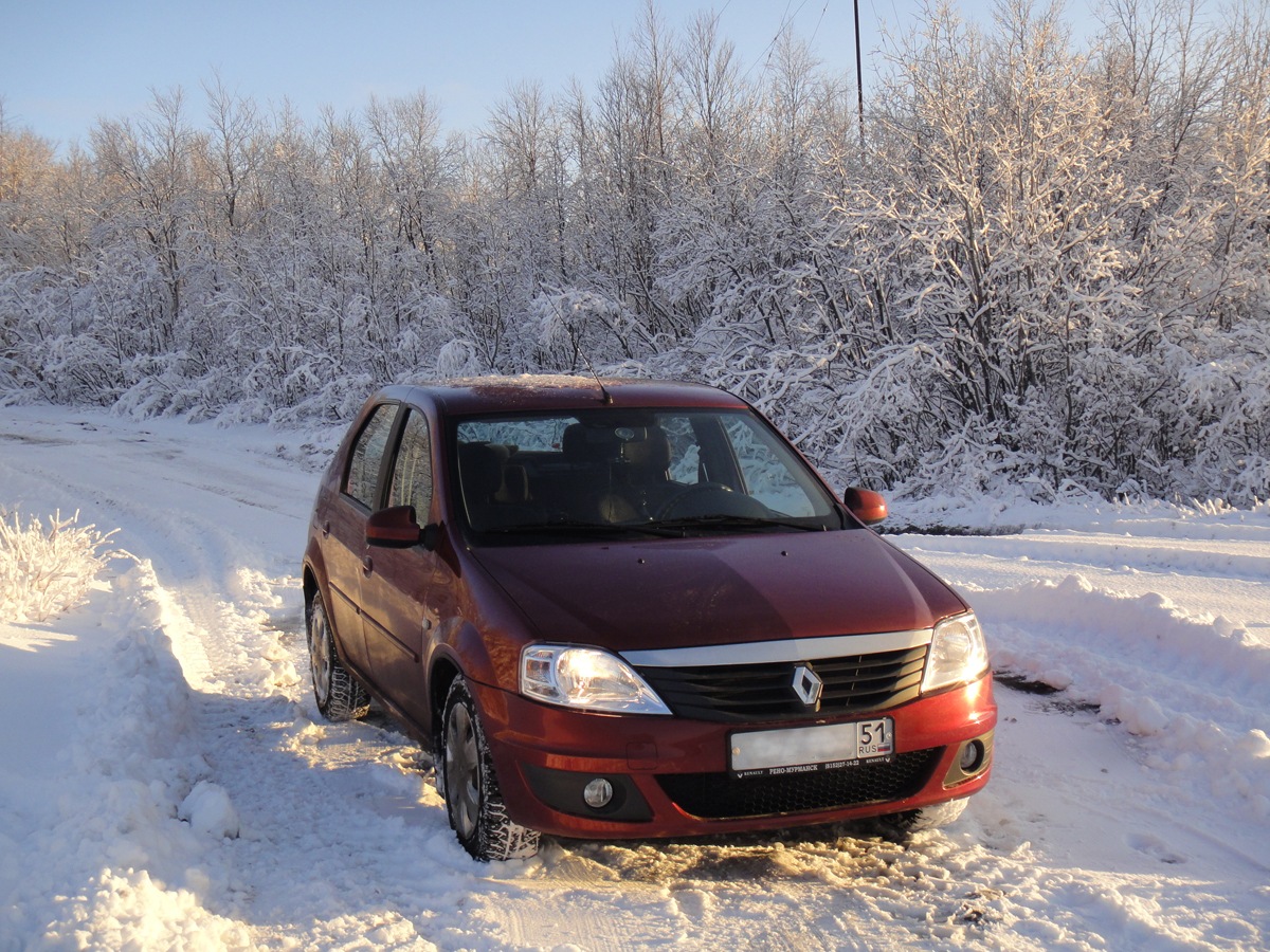 Фотосессия в зимнем лесу! — Renault Logan (1G), 1,6 л, 2010 года |  фотография | DRIVE2