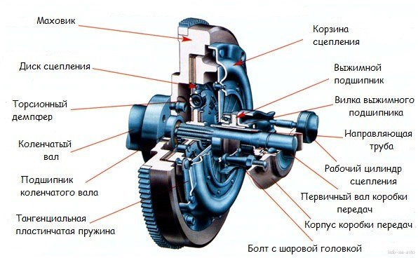 Ключевые элементы узла сцепления