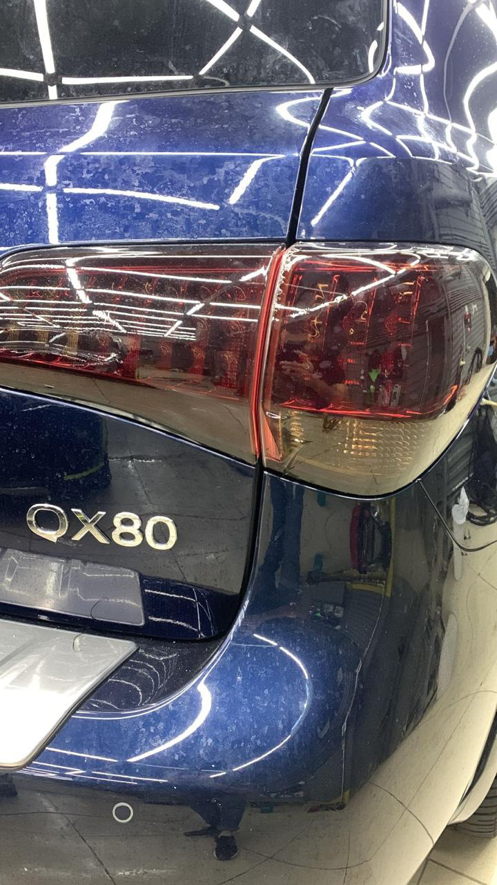Покрытие защитной пленкой + затемнение фар — Infiniti QX80, 5,6 л, 2015 ...