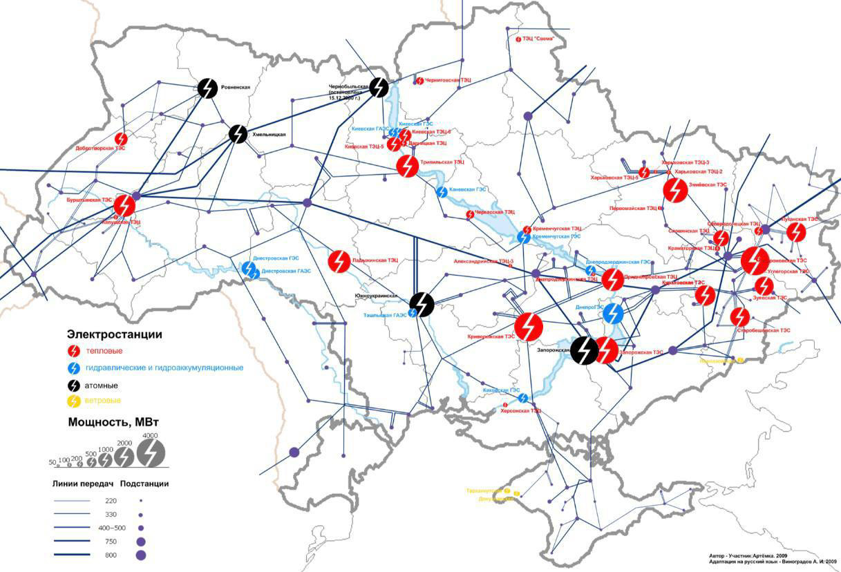 Карта гэс на украине