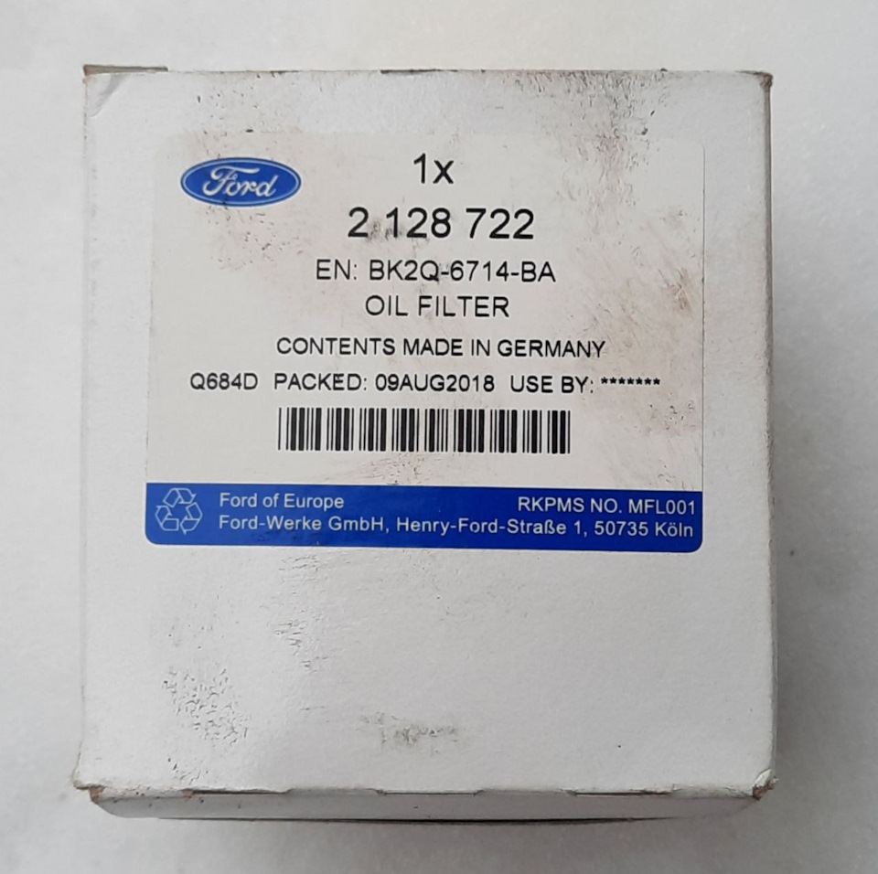 Фильтр масляный Ford Transit на Ford Transit (7G), Ford Tourneo/Transit ...
