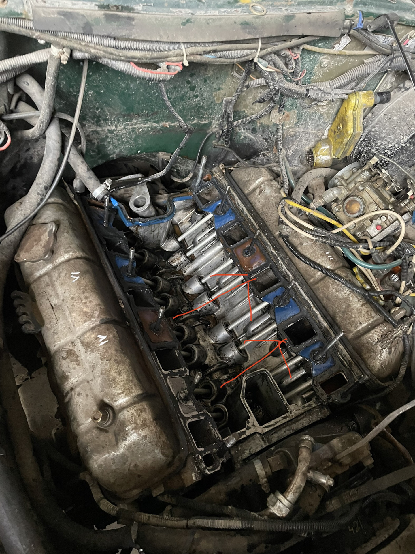 Замена прокладки впускного коллектора(плиты) ЗМЗ511 — УАЗ 469, 4,2 л ...