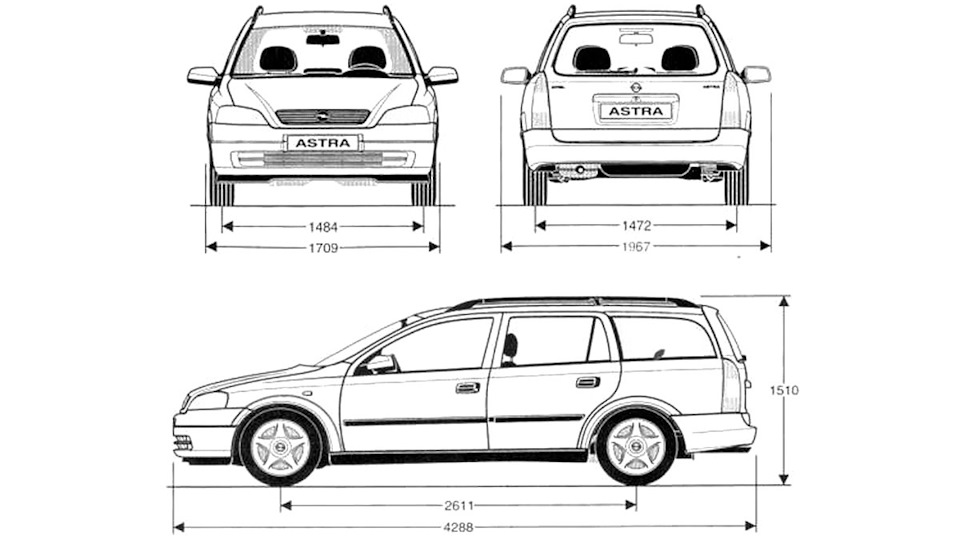 Опель универсал характеристика. Opel Astra h универсал габариты. Opel Astra g универсал габариты.