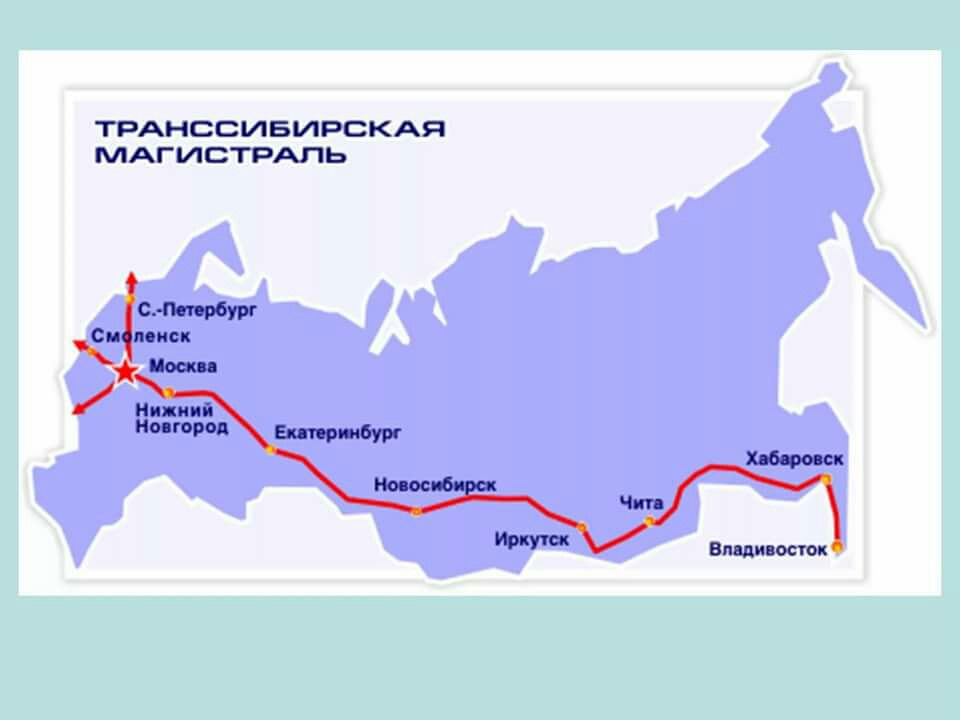 Москва владивосток схема маршрута