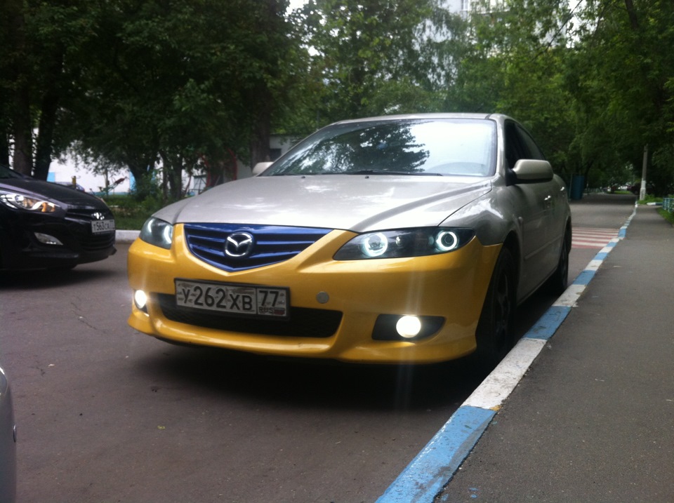 Бампер, решета, туманки — Mazda 6 (1G) GG, 2 л, 2002 года | тюнинг | DRIVE2