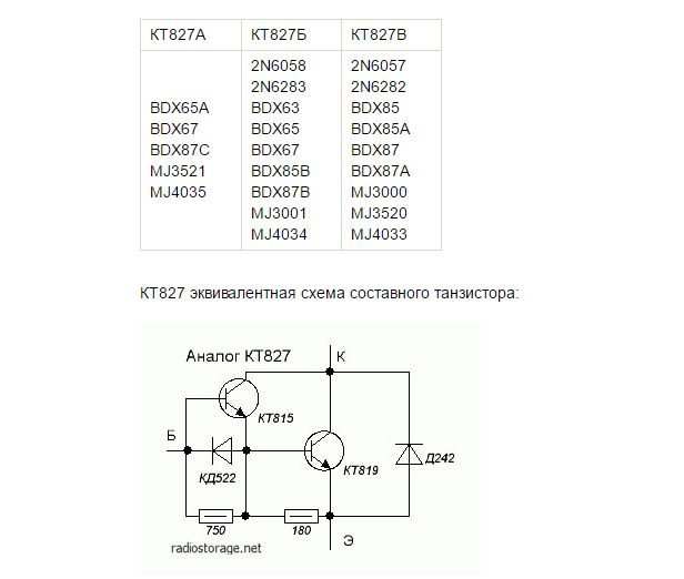 Кт 827 схема