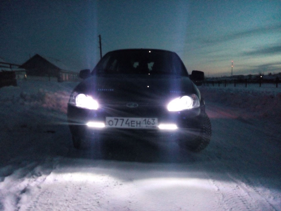 Новые ходовые огни — Lada Калина Универсал (1G), 1,6 л, 2011 года ...