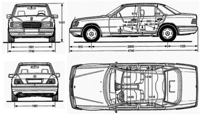 Схема кузова мерседес 124