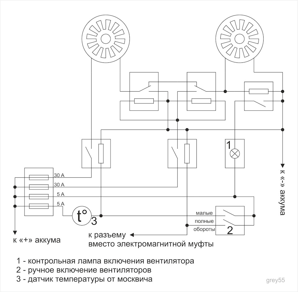 Схема подключения вентилятора