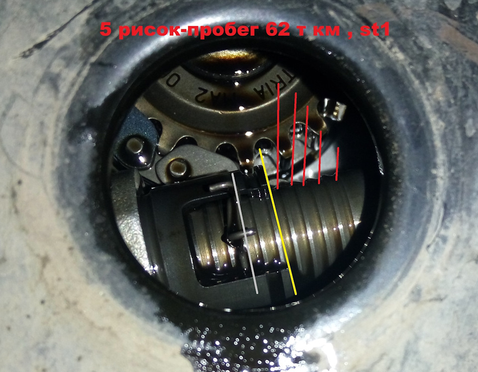 Проверка натяжителя цепи Шкода Октавия 1,8 tsi st1, пробег 62т.км ...
