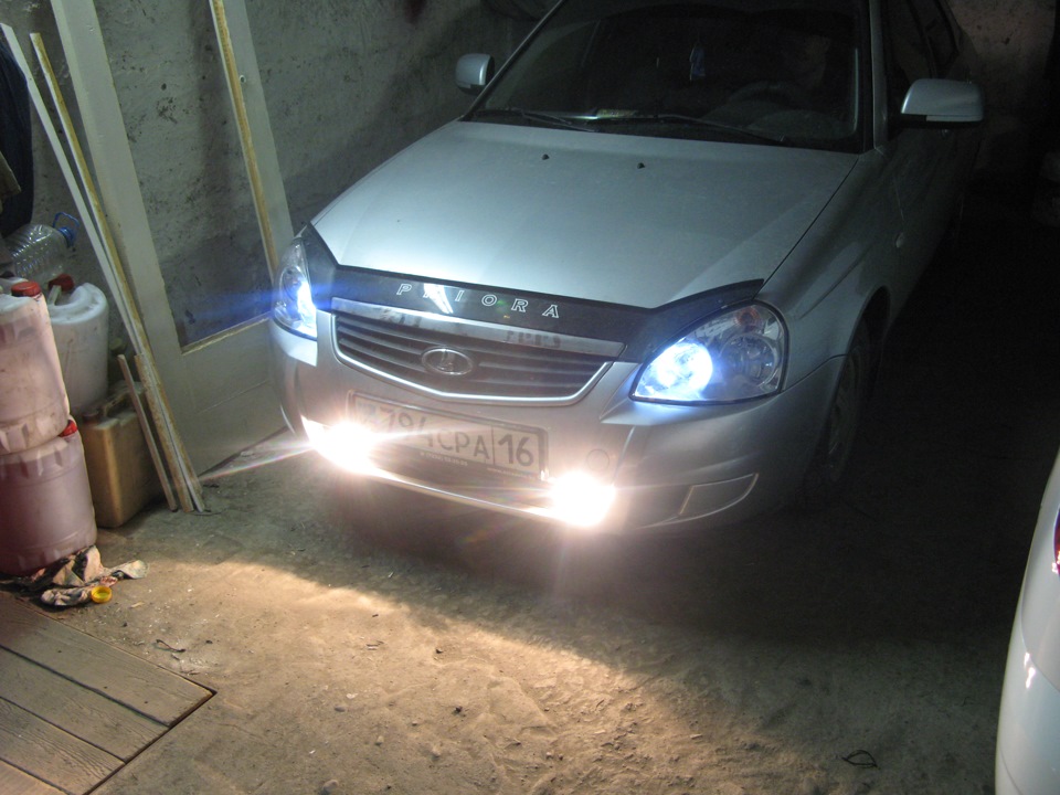Установка ПТФ — Lada Приора хэтчбек, 1,6 л, 2012 года | электроника ...