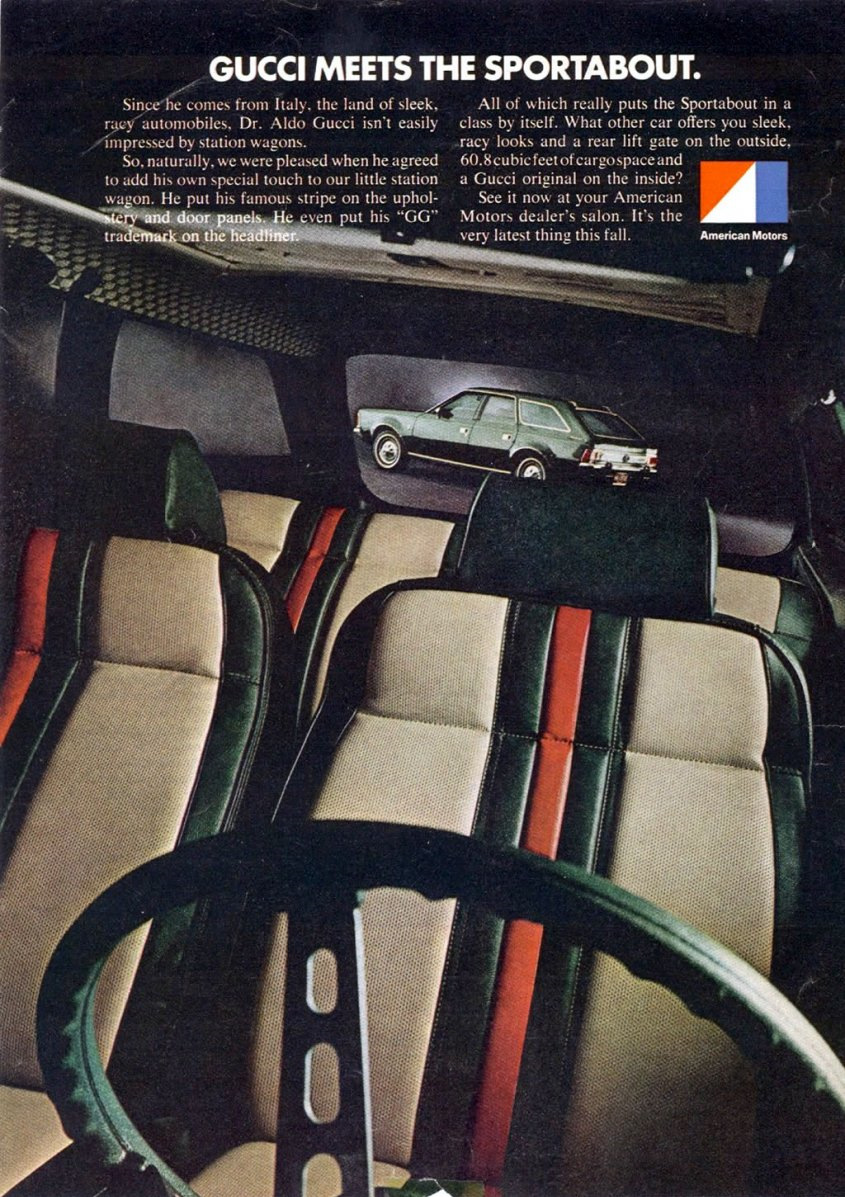 Реклама AMC Hornet Gucci Sportabout (1972) .