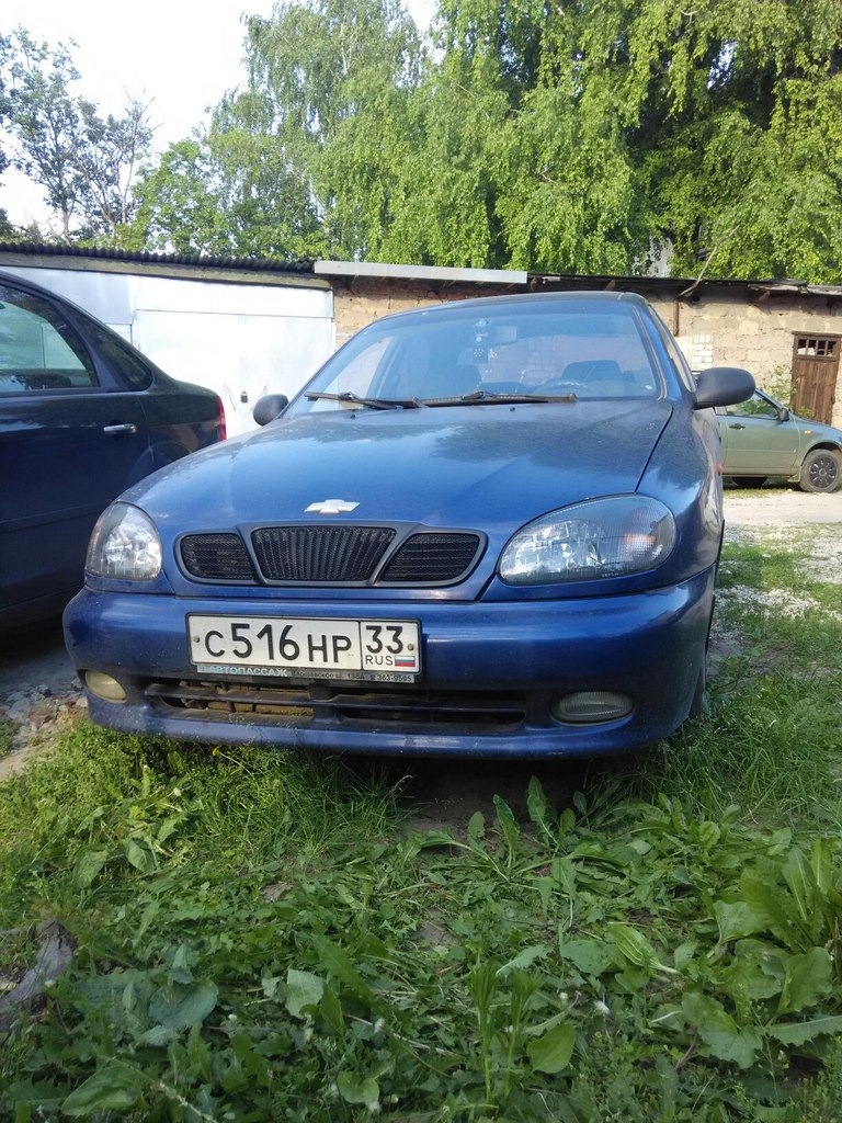 решетка и фары в черный мат — Chevrolet Lanos, 1,5 л, 2008 года ...
