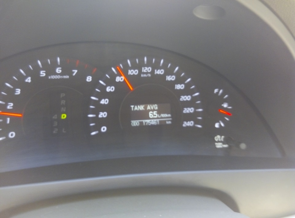 минимальный расход — Toyota Camry (XV40), 2,4 л, 2006 года | наблюдение ...