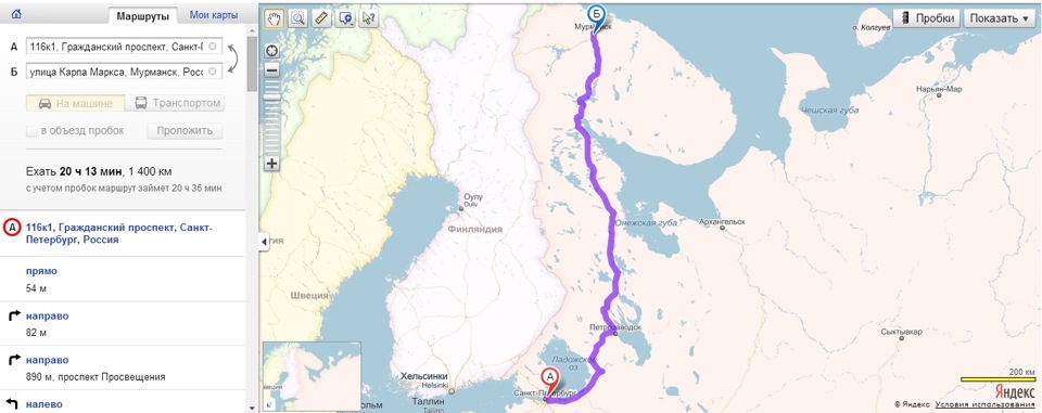 Автодорога санкт петербург мурманск карта с километражем