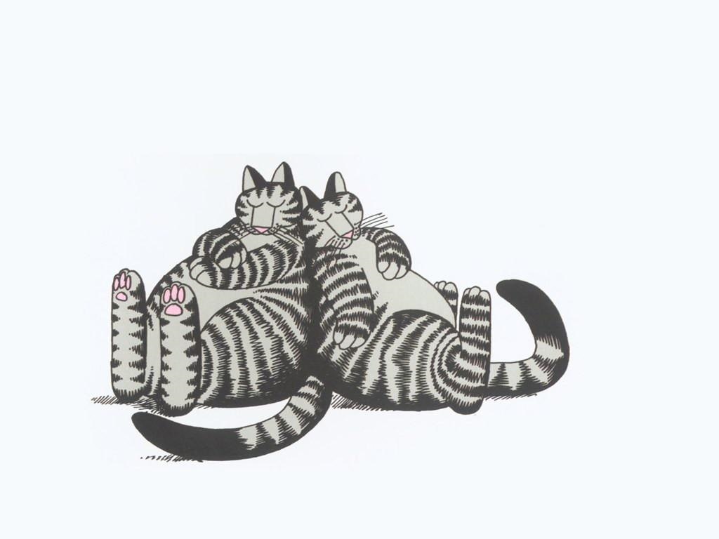 Этот котик полосатый у него четыре лапы